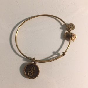 Gold Alex and Ani Positive Energy "S" Bracelet